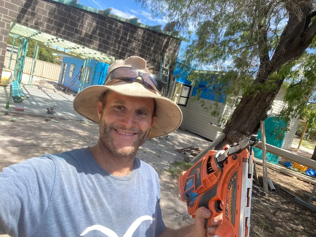 Phil Camerer, owner of Camerer's Carpentry, on site