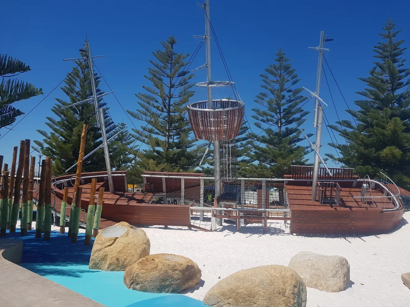 Custom timber pirate ship playground build
